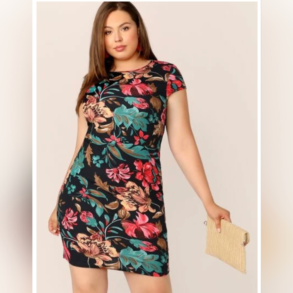 2/$15 NWOT Floral Midi Dress, 0XL